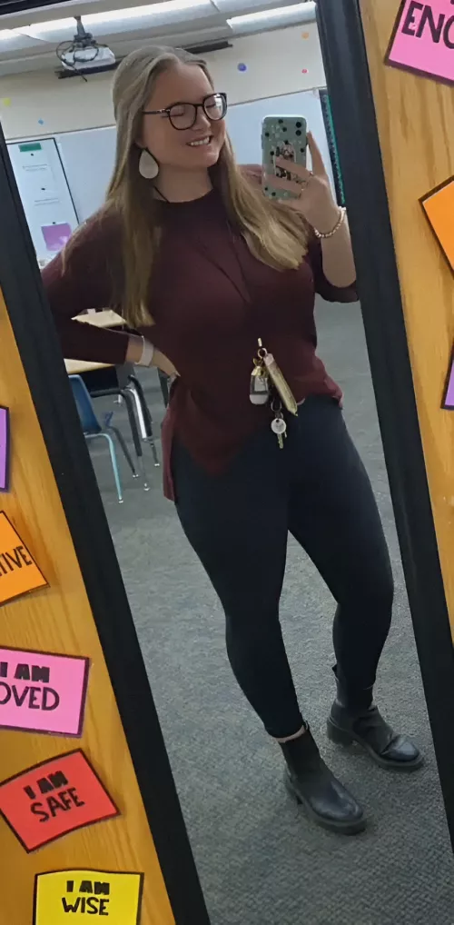 Wearing black leggings for my 1st day back for 2023