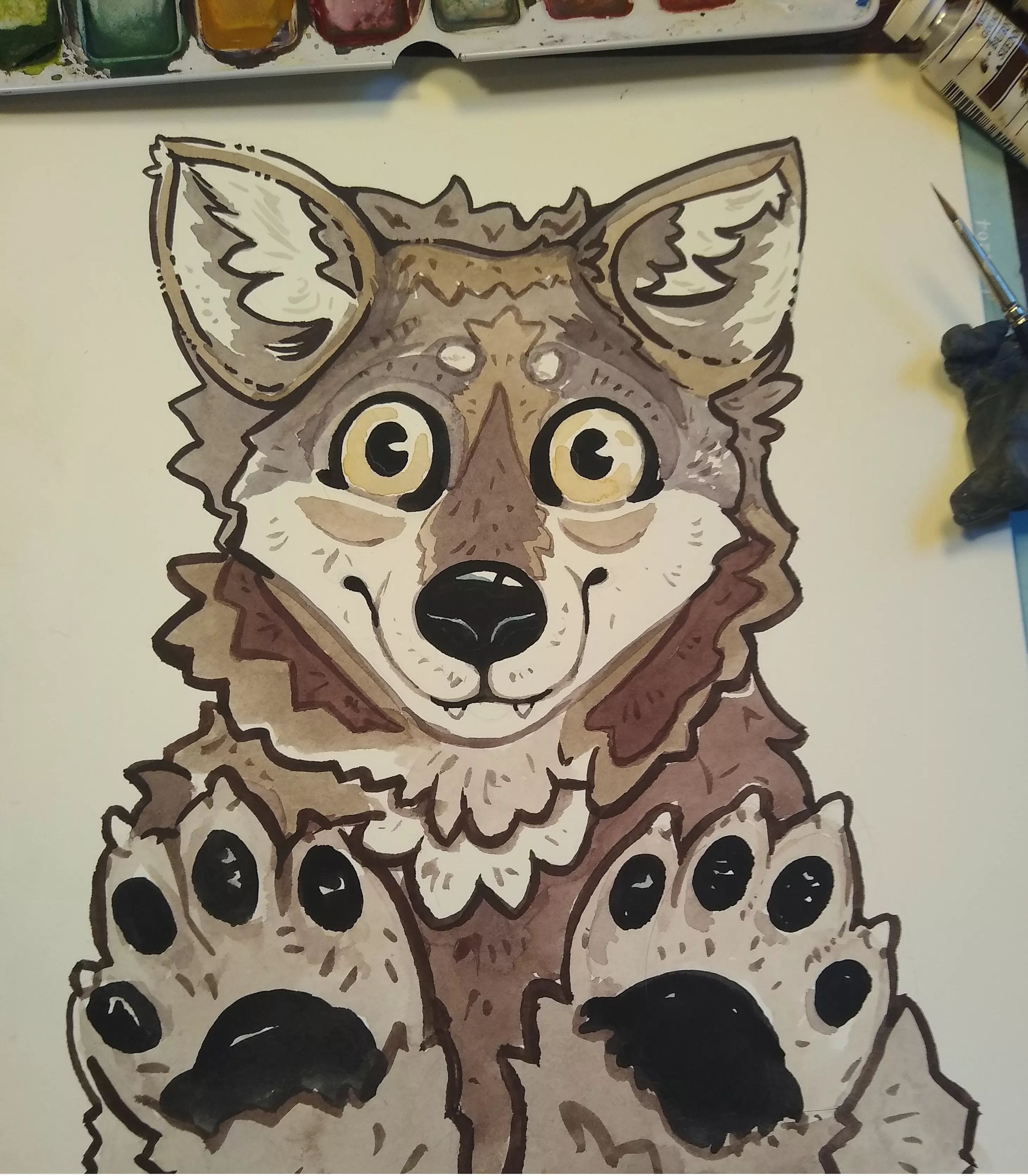 A big scary werewolf appears at your door. [art by me]