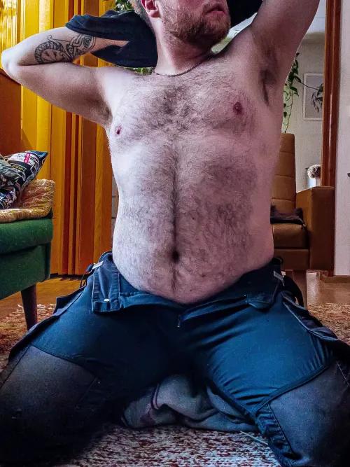 Got really sweaty from showeling all that snow