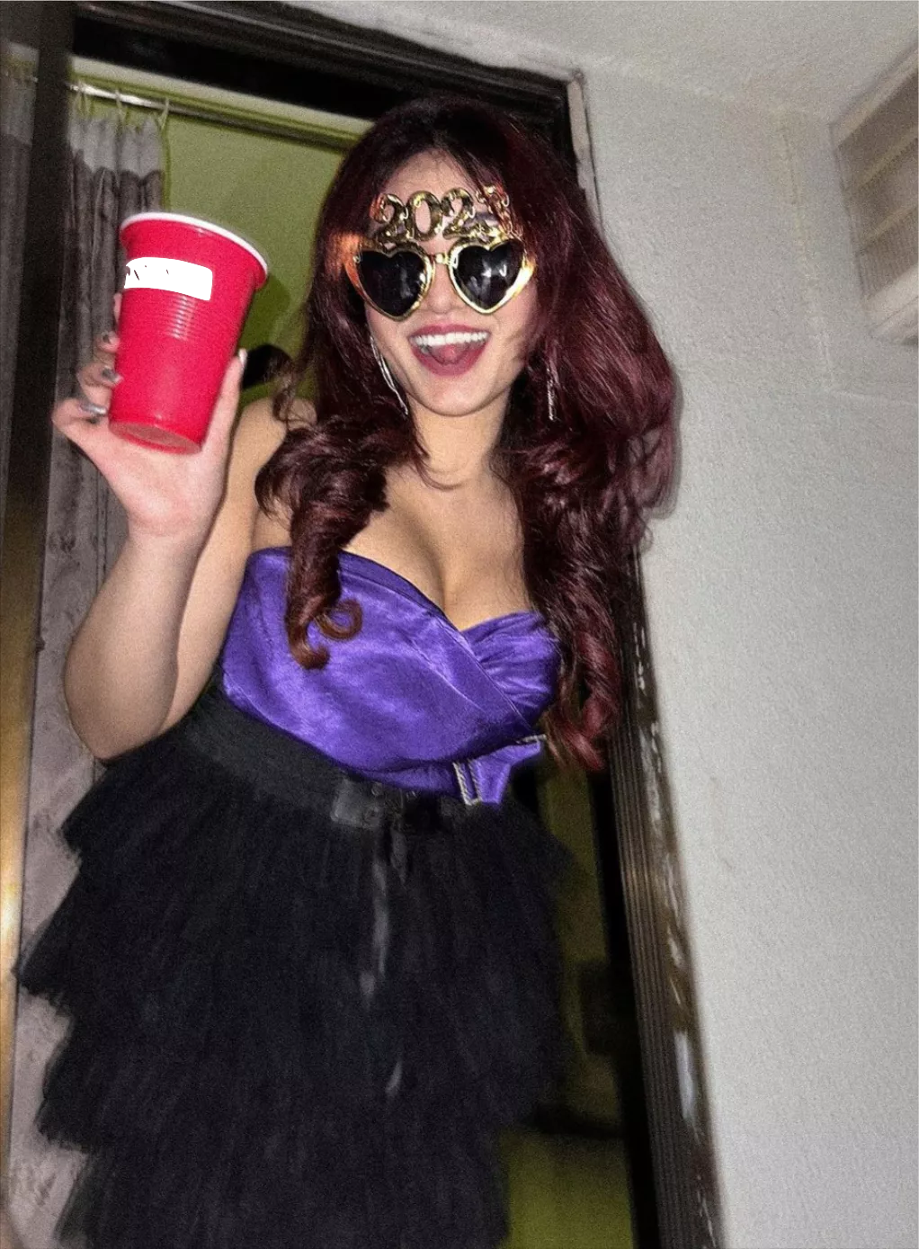 Last pic I took of my girlfriend before she went inside to her date she had picket up at the club and the closed the door on me :(