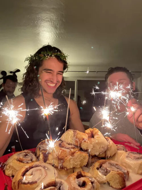 made homemade cinnies for my bday :’)