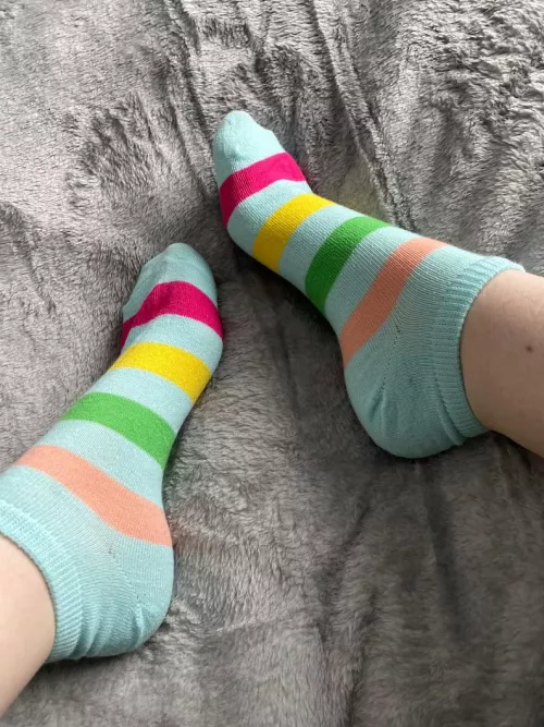 Rainbow stripes for sale 🌈 Let me know what you think! $15 with shipping included and 1 day wear