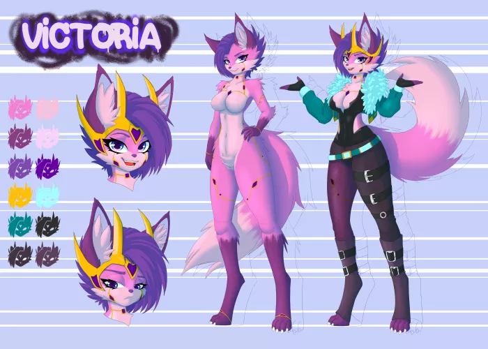 Refsheet for Princess Victoria (art by me, commissions open, any questions DM me, and info in comments)