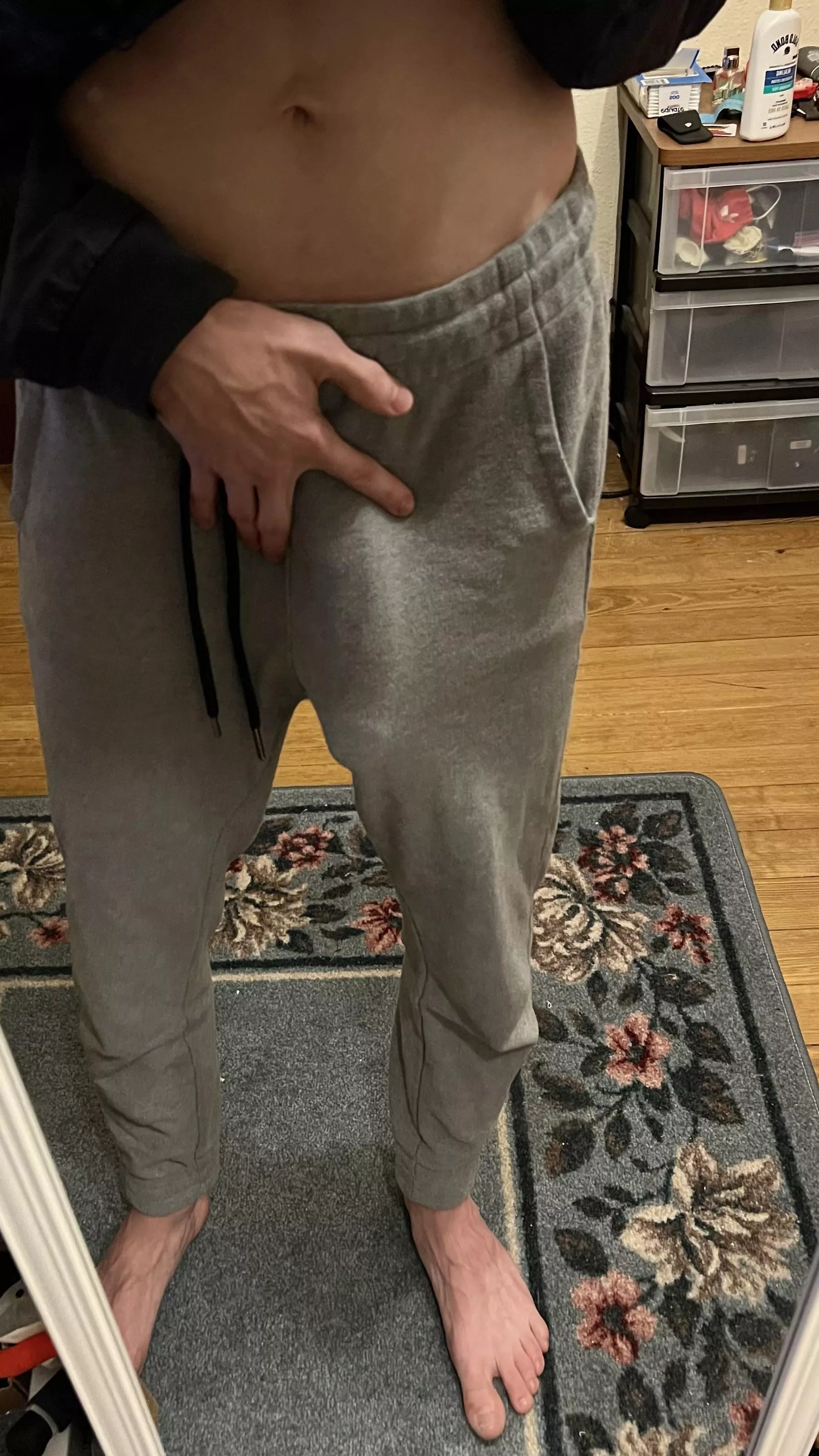 Something…something…gray sweatpants