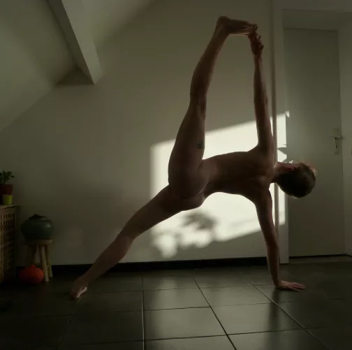 Stretching my leg up HIGH