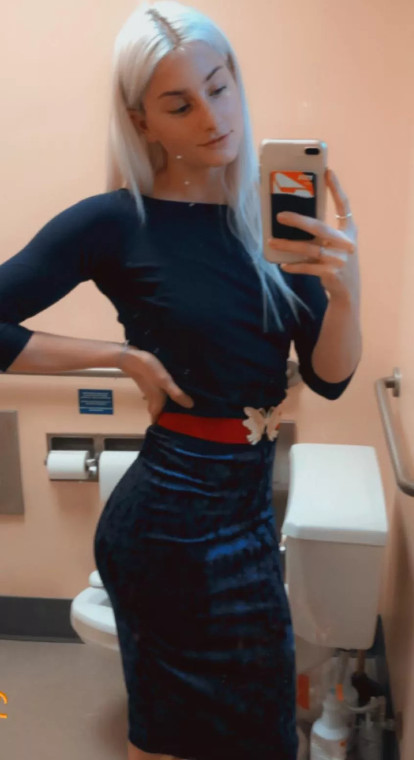 Tight velvety blue outfit