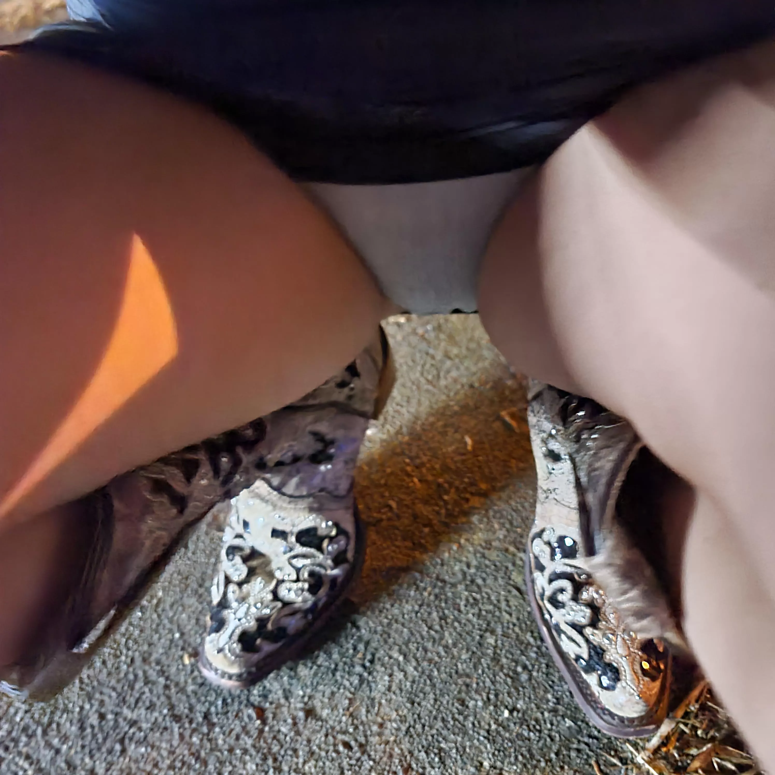 under the tight black dress😜