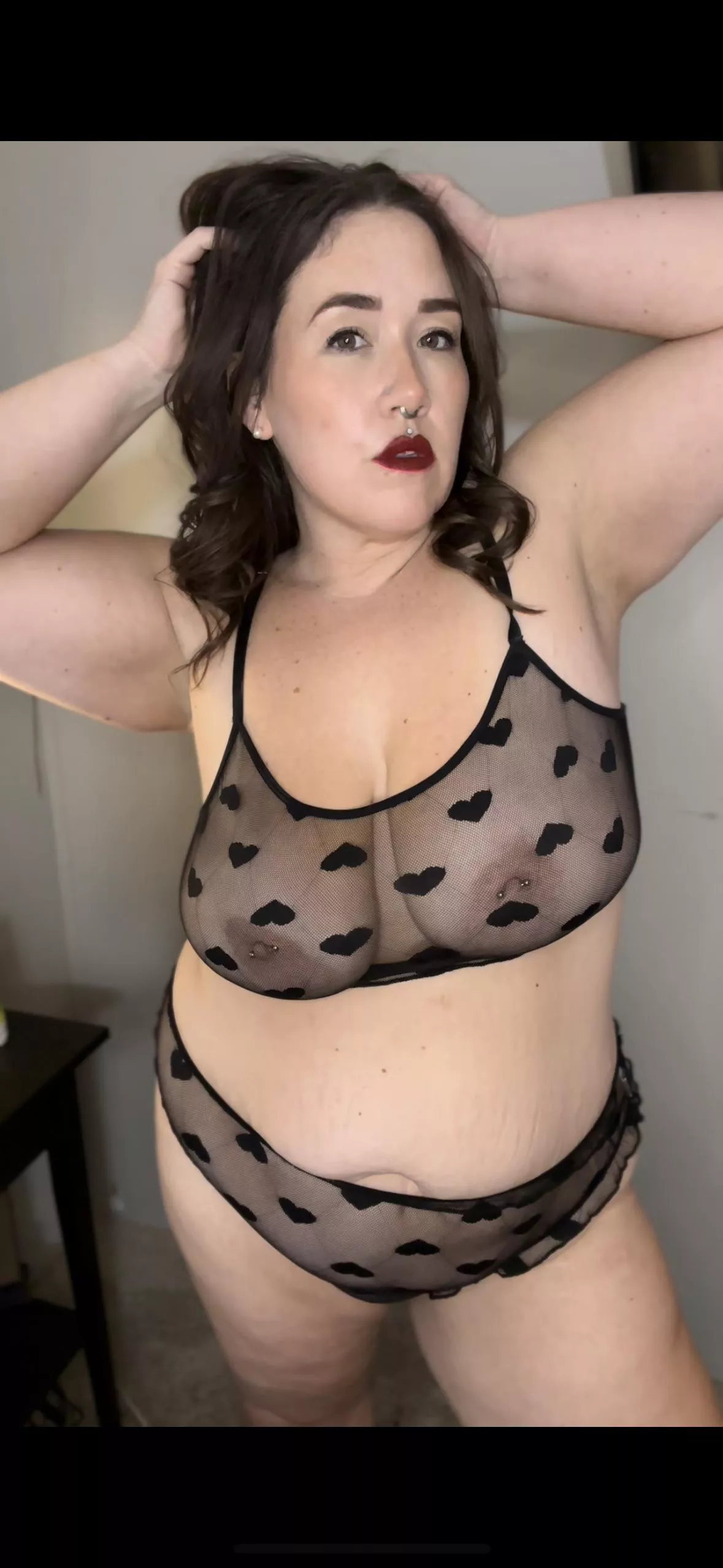 You come home from work, I’m waiting for you, like this.