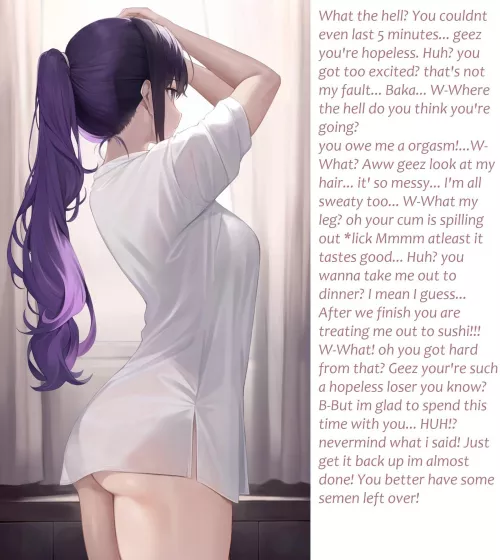 Your Tsundere FWB is mad at your for cumming too quickly [Tsundere] [Cum] [After] [MalePOV]