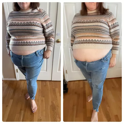 3 months apart. Even my double chin has grown. 🙊