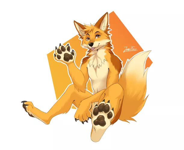 [Art by me] Cute doggo says Hello! (Commissions open on my Twitter @JumiiFoxx)
