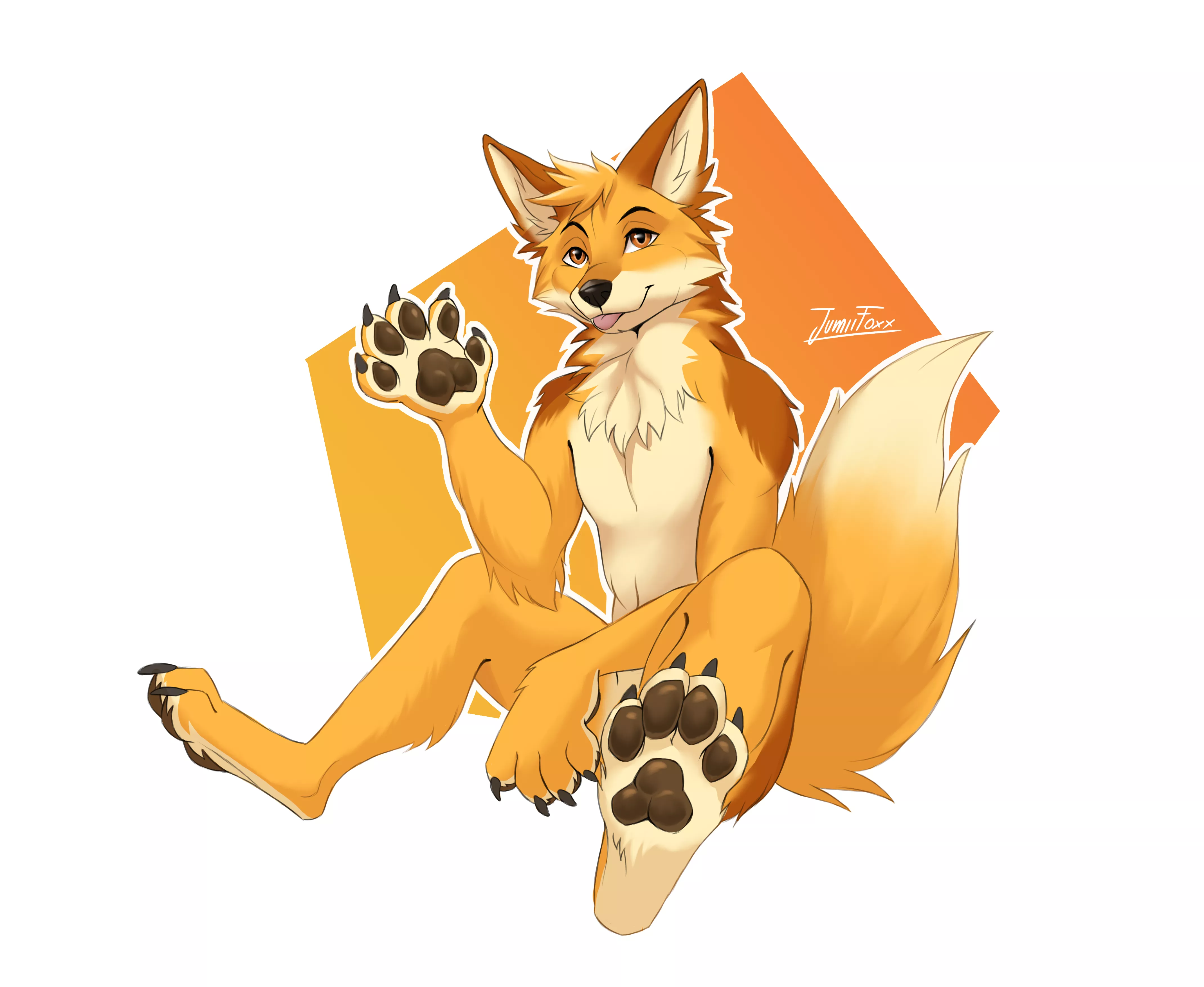 [Art by me] Cute doggo says Hello! (Commissions open on my Twitter @JumiiFoxx)