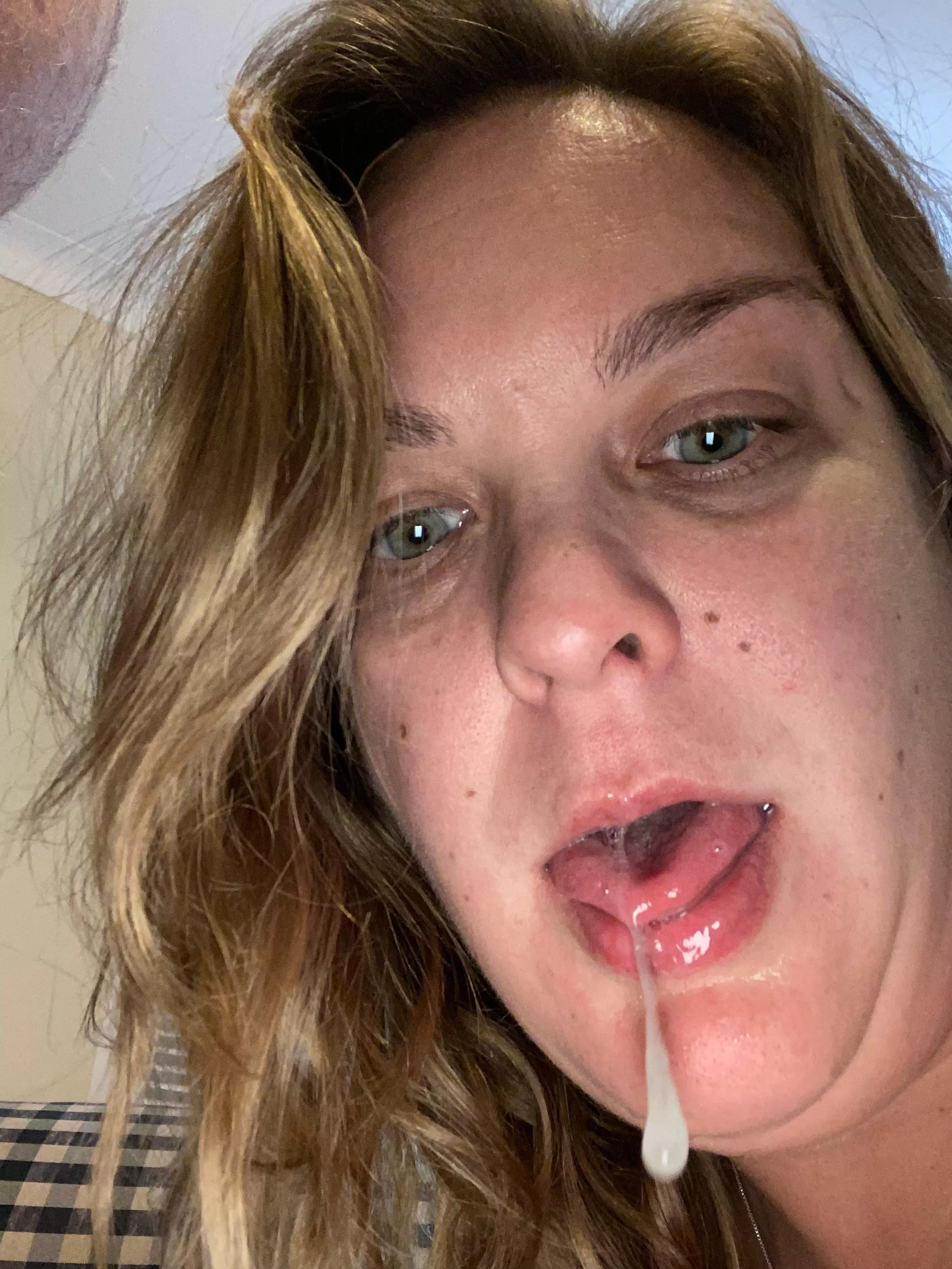 Can I spit his cum in your mouth?!