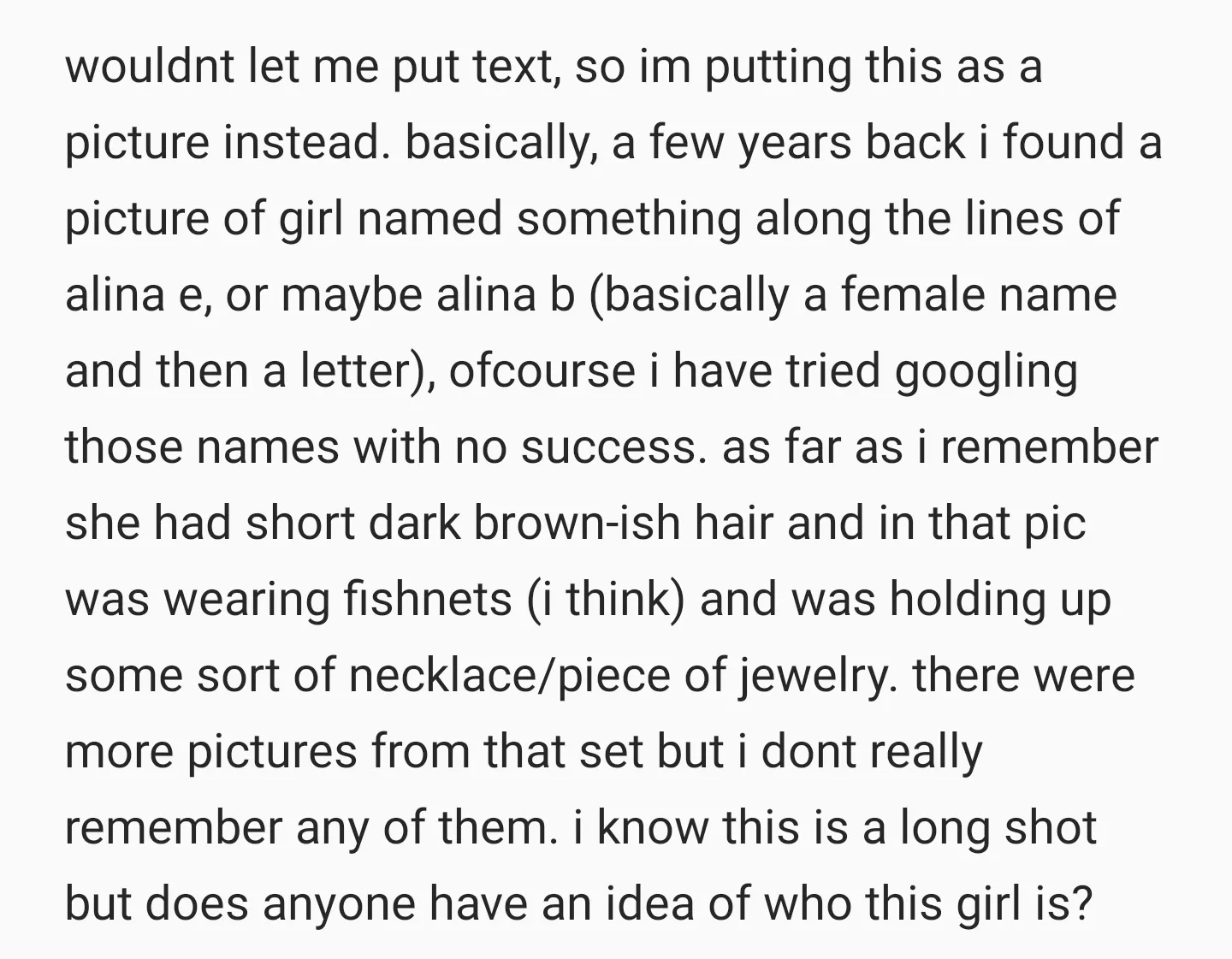 does anyone know this girl?