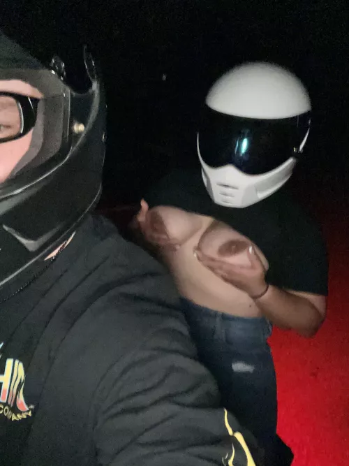 Flashing on a night ride.