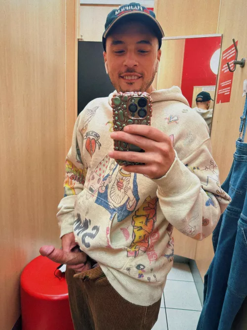 Got horny trying on pants