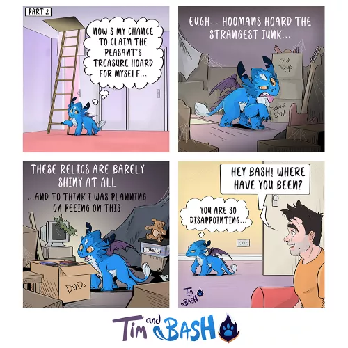 Hoomans make terrible hoarders... 🤣 Tim and Bash Comic Issue #007