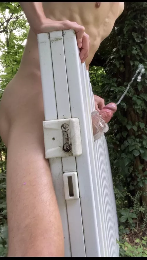 I am a gardener and nudist. When my neighbor (hung and hot) observes me secretly, when his wife is away, I get horny. So I entertain him. Why do you think he never cums over and say hi? 😅😈😅 M(23)