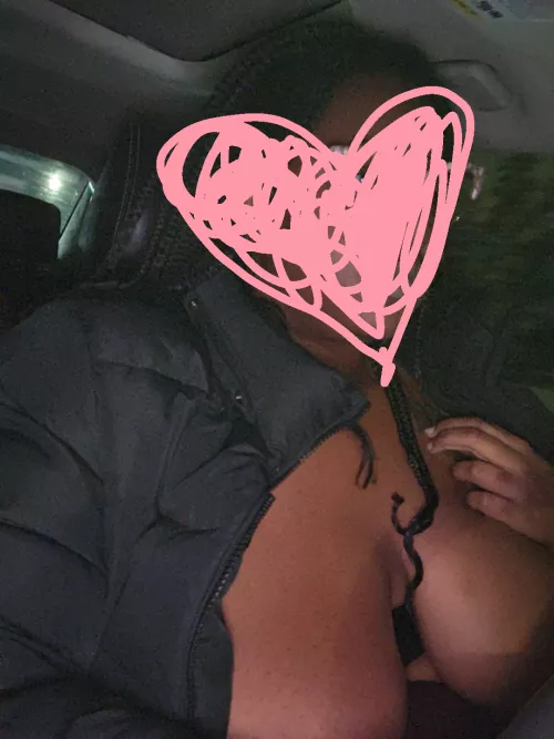 late night driving with my saggy tits outt