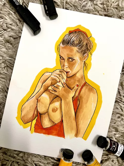 My gouache recreation of Emily Agnes