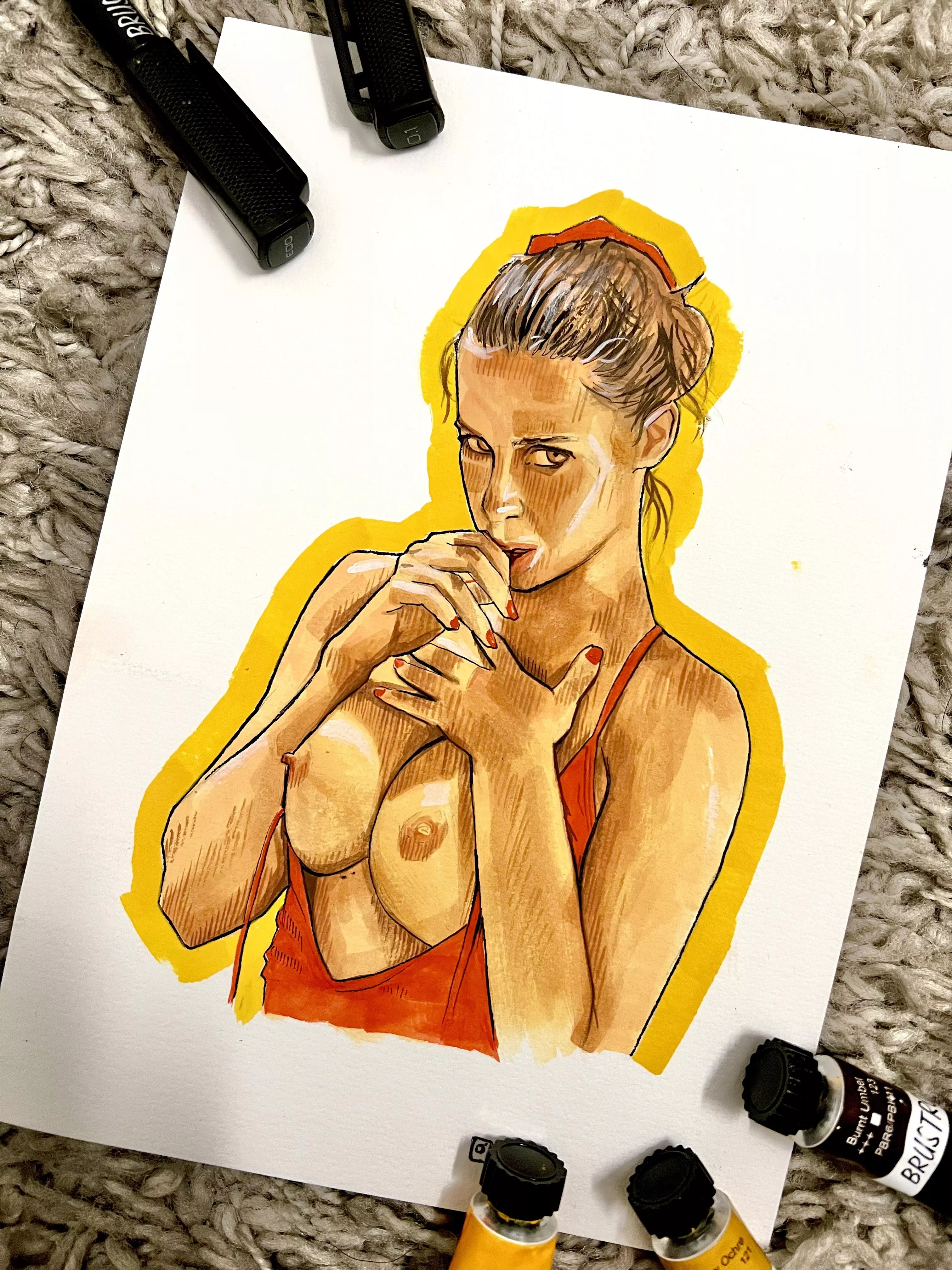 My gouache recreation of Emily Agnes