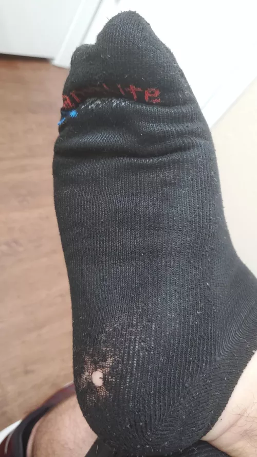 my smelly, trashed black socks right before I buried my face into them