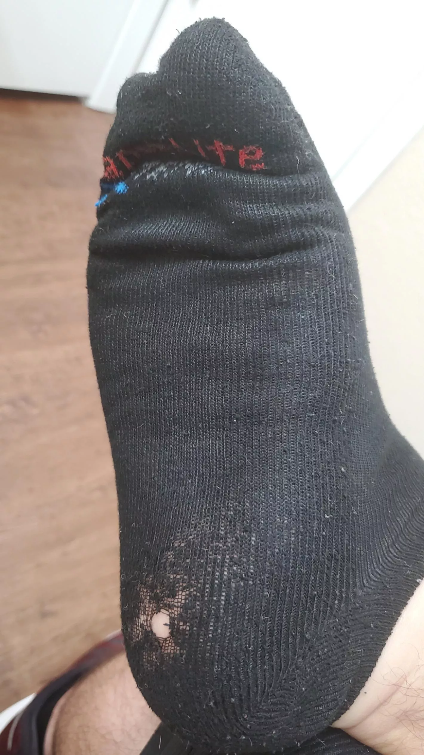 my smelly, trashed black socks right before I buried my face into them