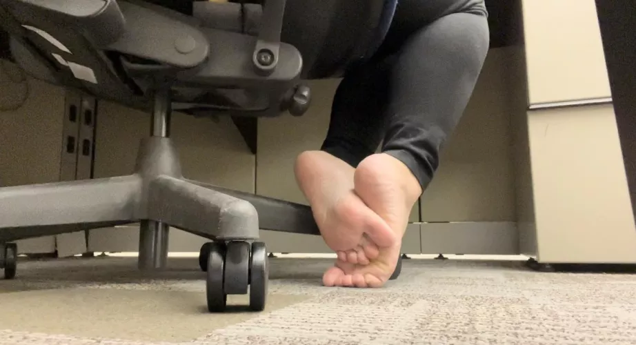 My sweaty soles needed a little air at the office again.