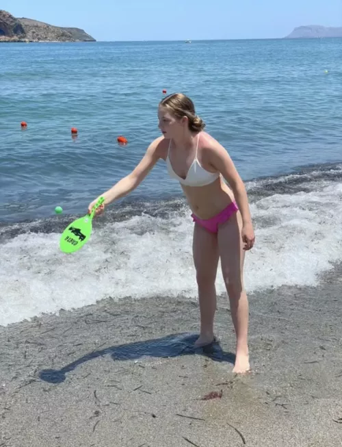 Playing on the beach
