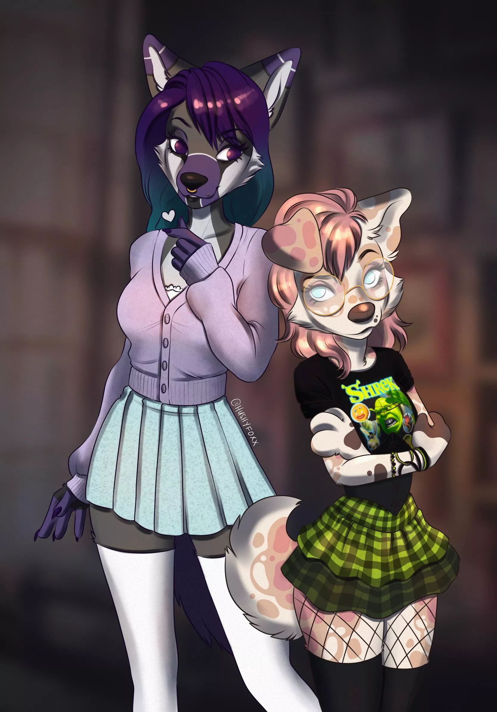 Wanted to try some new shading techniques with my OCs! Let me know what you think! (Nooks & River) @hushyfoxx