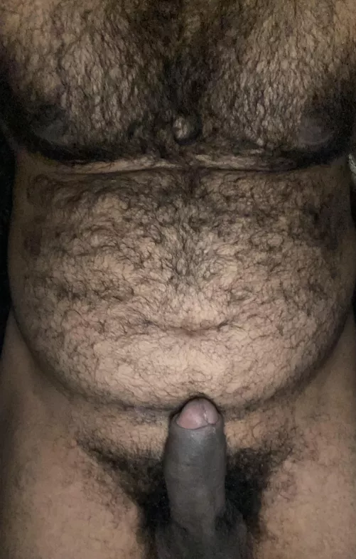 Another angle of the dark beast raised half mast for the fat ass ready to be slain