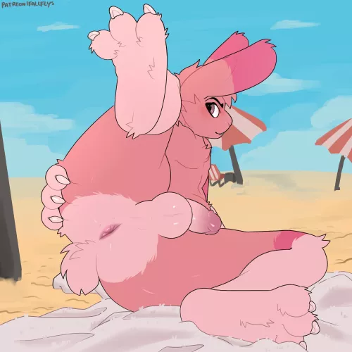 Bunny at the beach//art by me @fallflys on twitter