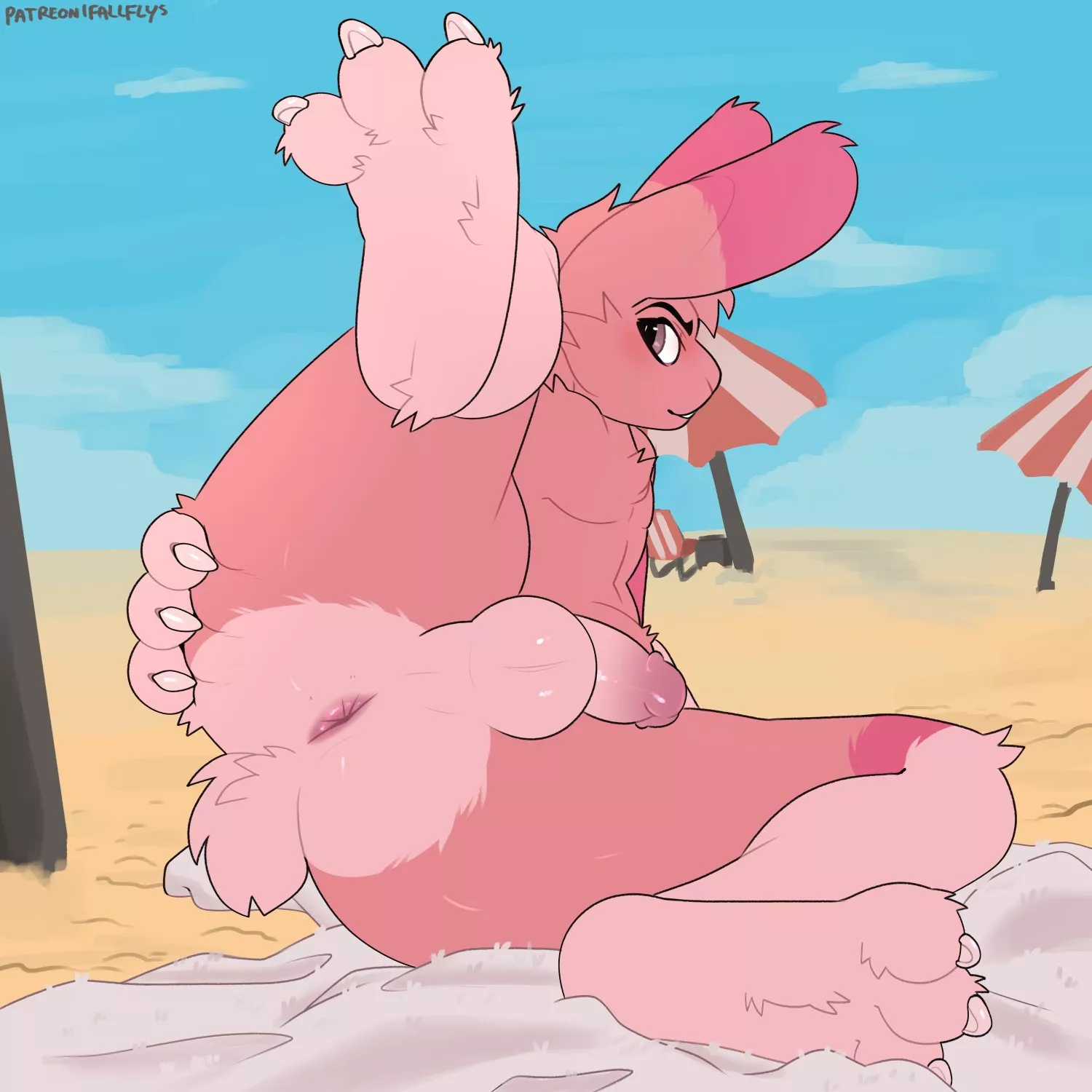 Bunny at the beach//art by me @fallflys on twitter