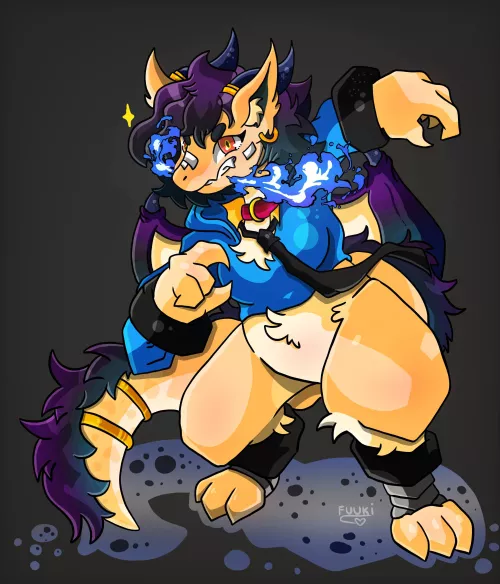 Burning Vigor~ my fursona as a dragon :3 (Fuuki).