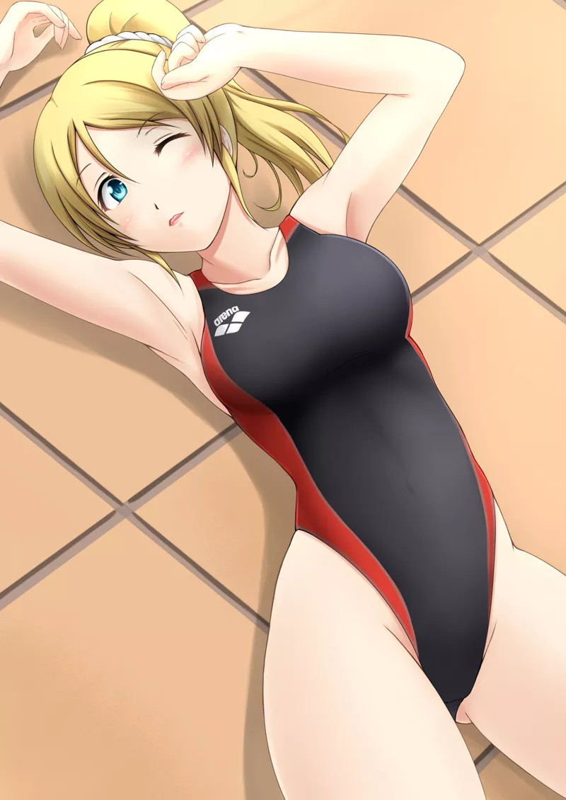 Eli Ayase Show Off her Arena Swimsuit in Poolside [Love Live]