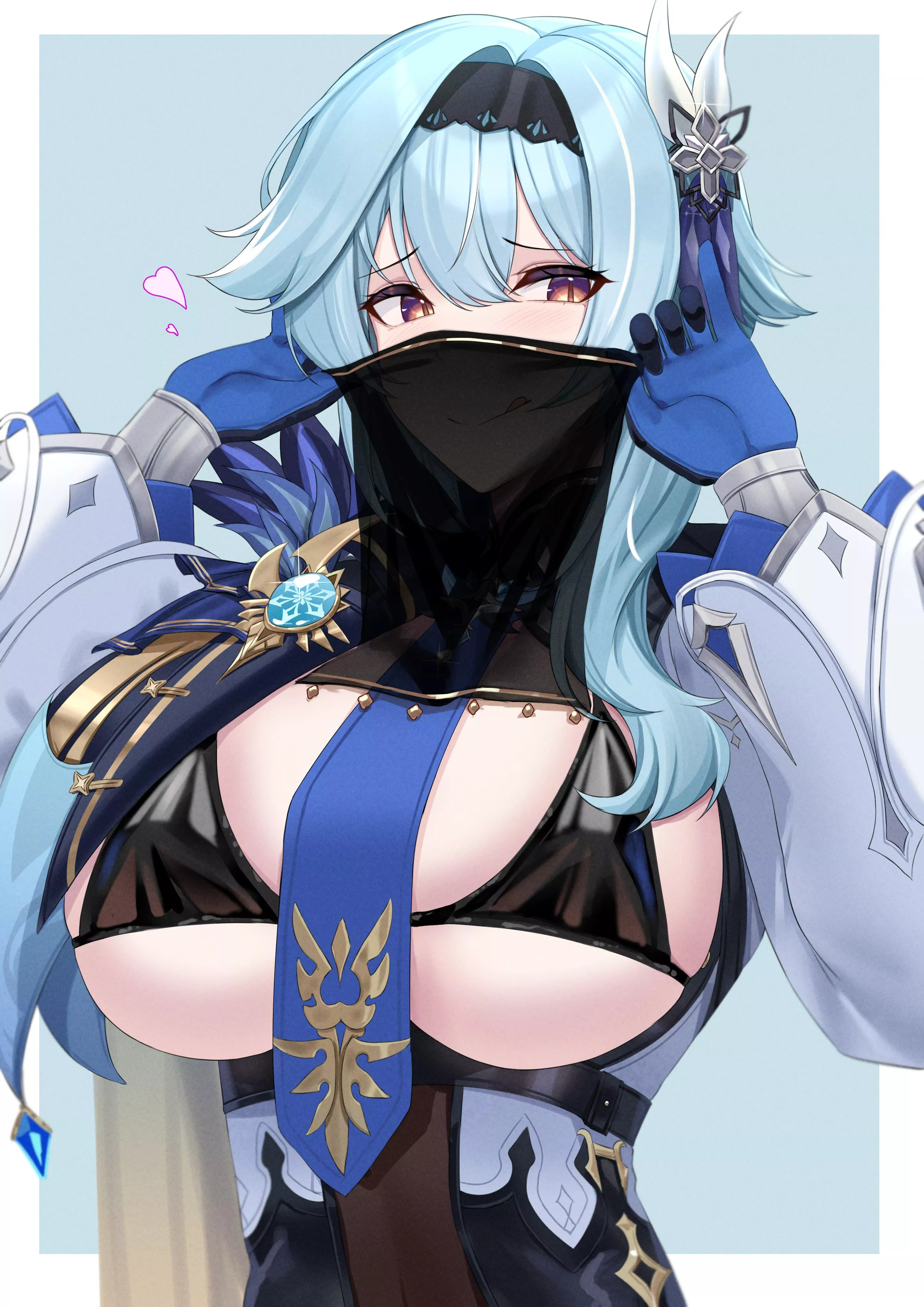Eula Wearing Black Veil (Genshin Impact)