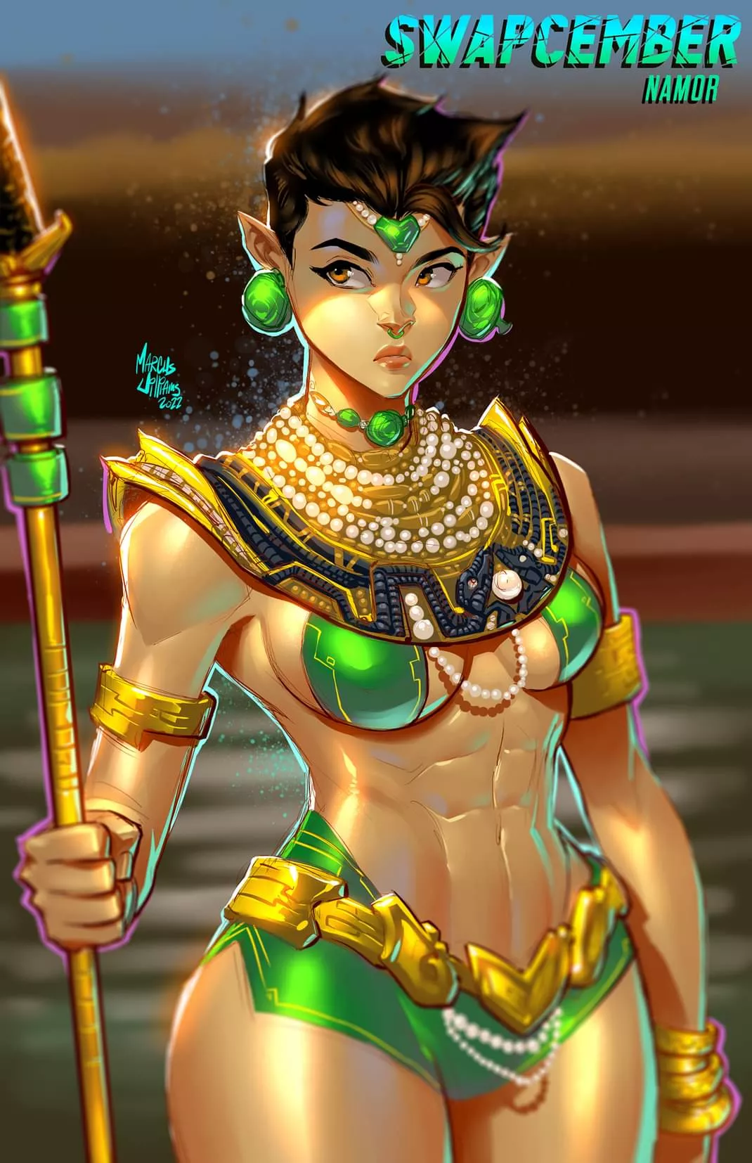 Genderswapped Namor (Marcus Williams) [Black Panther: Wakanda Forever]