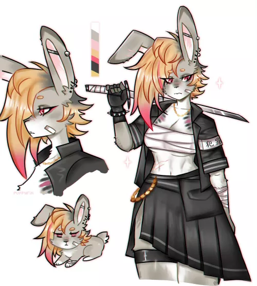 Happy year of the bunny! Here’s a sukeban bun 🐰💢 (art by me @puffyrin on twitter)