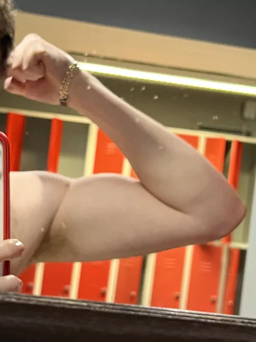 In the lockers room right after the gym session