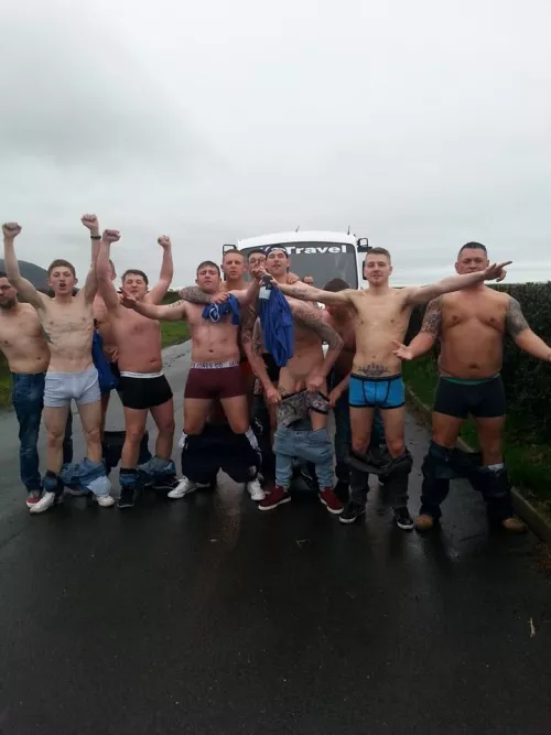 In the middle of the road