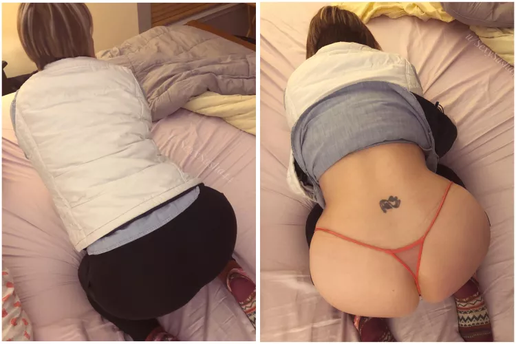 Leggings ON out in public but leggings OFF for you to blast my ass