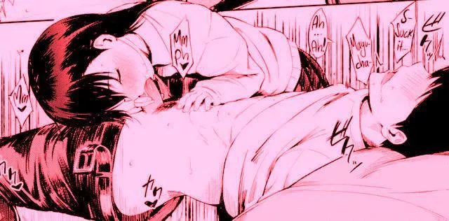 LF Mono Source: 1girl, black long hair, closed eyes, Mayu-chan, blowjob, sofa, 1boy, black hair, suck it