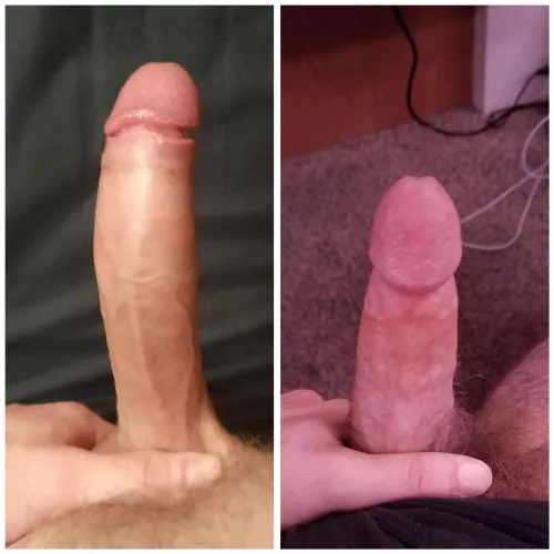 Me(left) vs. u/mjohnson44566 compared 😁 He has decent size, which I beat nicely