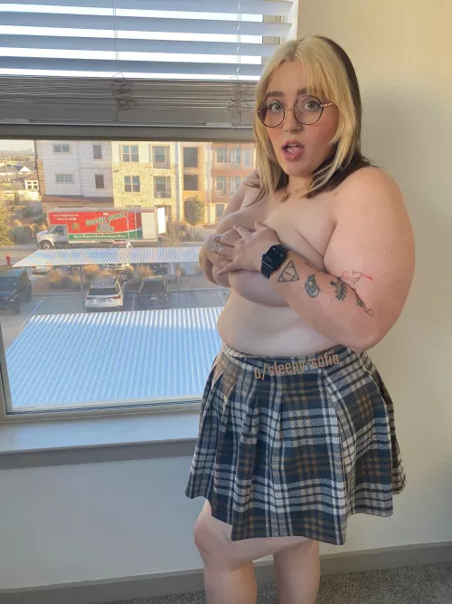 my husband caught me giving the neighbors a show 🙈