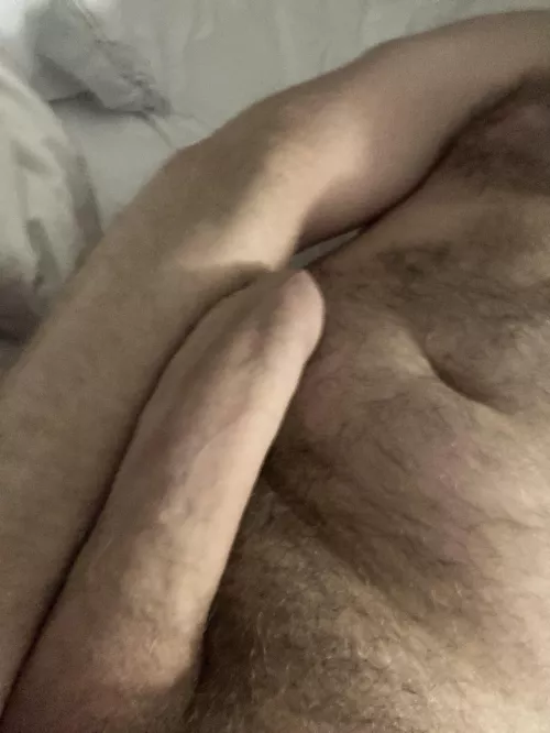 Not quite fully hard vs. my forearm