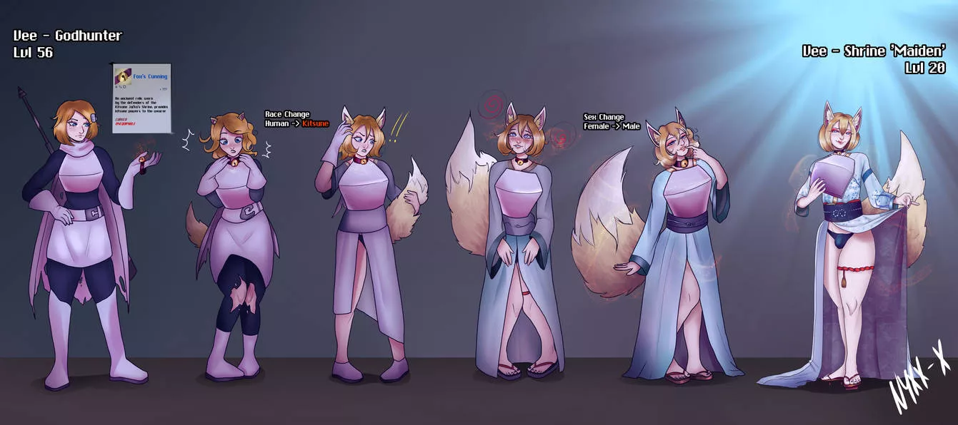 [OC] Fox's Cunning~ (FTM, Kitsune TF) by me