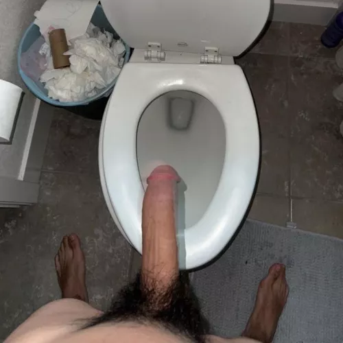 Pissing with a hard on
