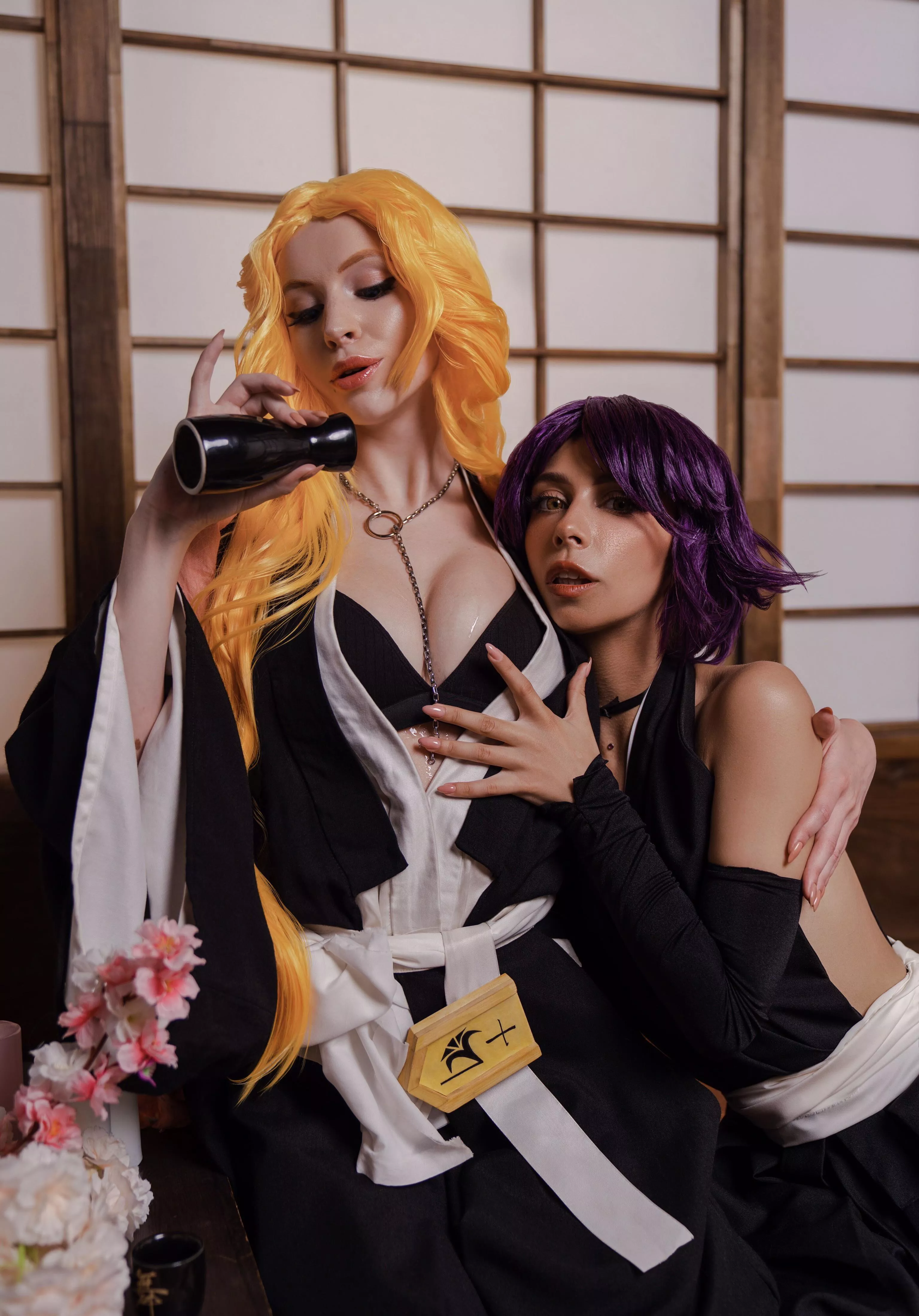 Rangiku and Yoruichi cosplay by byannss_csp and l_kasumi_l [self]