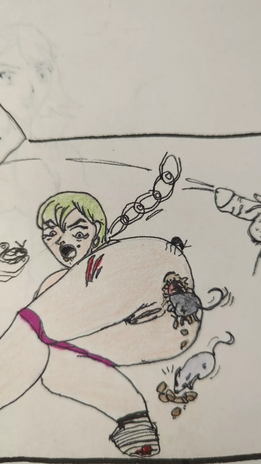 Rats having their way with a princess sketch