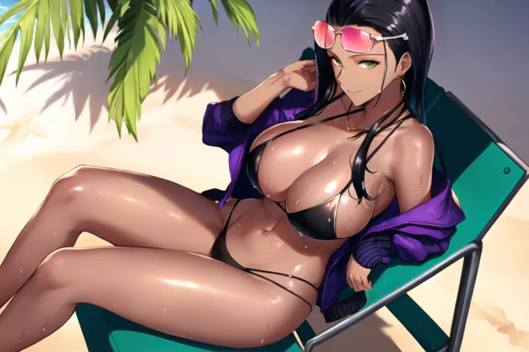 Robin relaxing at the beach